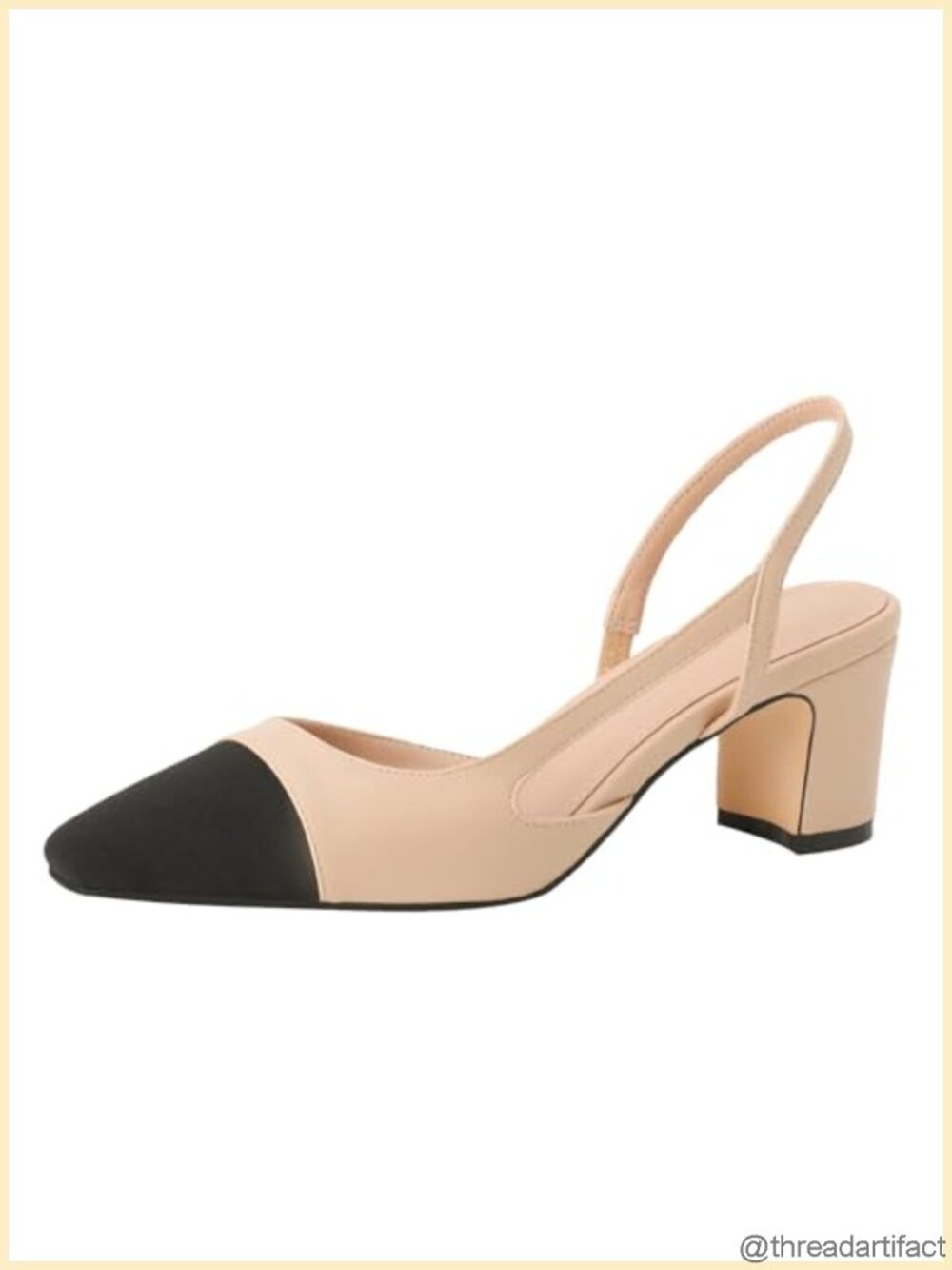 Women Slingback Chunky Heel Round Toe Pumps Casual Dress Shoes